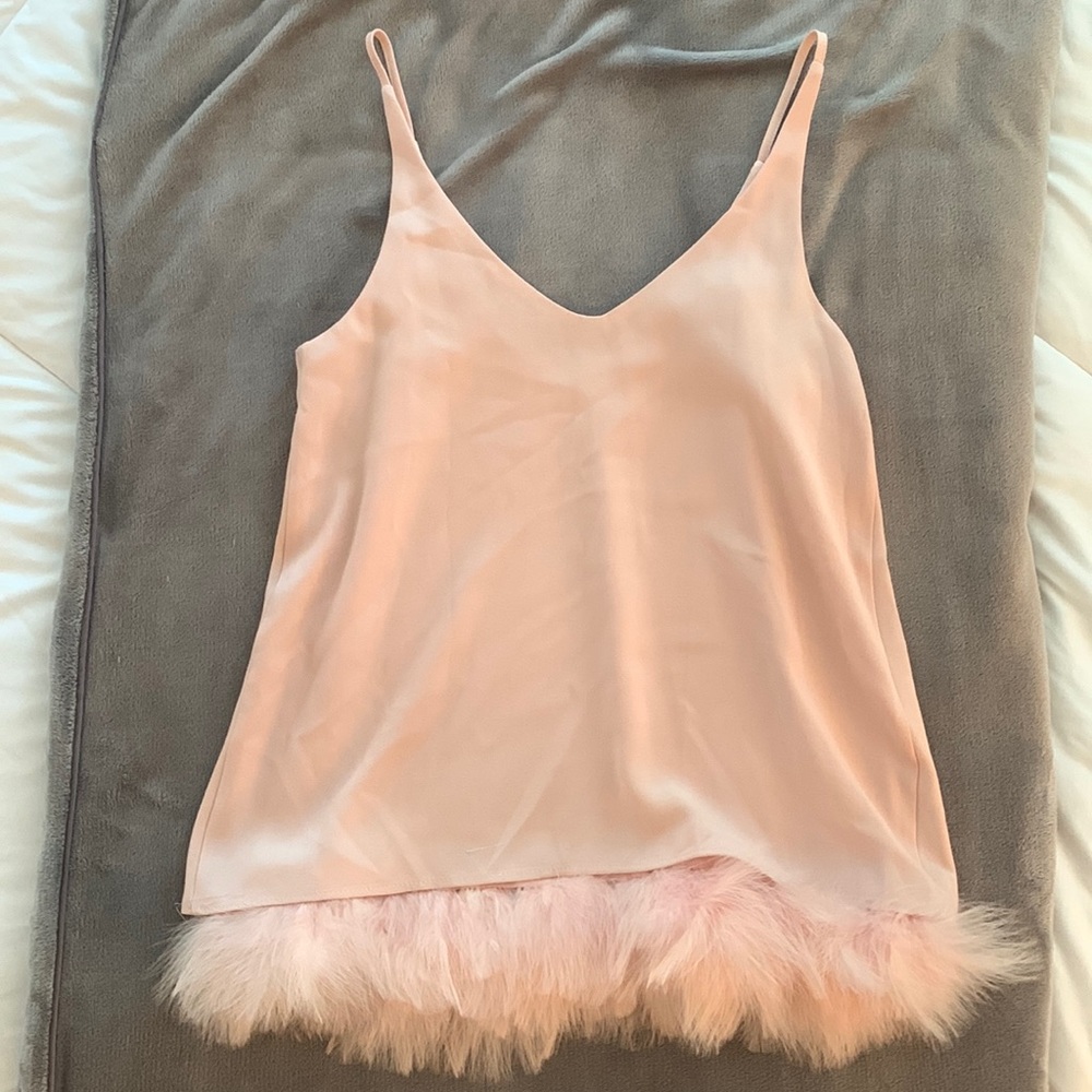 Feather trimmed top